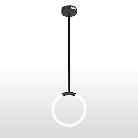 1 Light Led Pendant With Black Finish